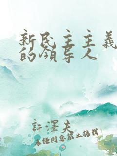 新民主主义革命的领导人