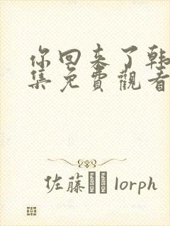 你回来了韩剧全集免费观看