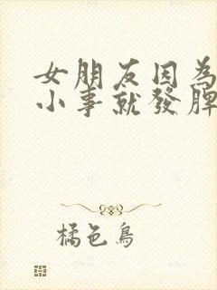 女朋友因为一点小事就发脾气怎么办