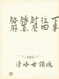 胳膊肘往下疼手麻怎么回事