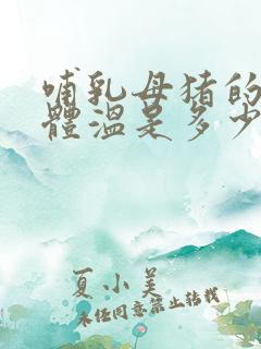 哺乳母猪的正常体温是多少