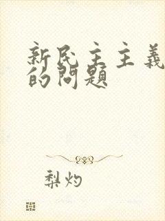 新民主主义革命的问题