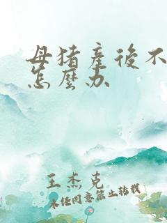 母猪产后不排便怎么办