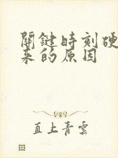 关键时刻硬不起来的原因