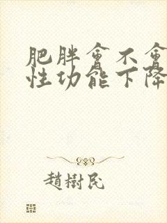 肥胖会不会引起性功能下降