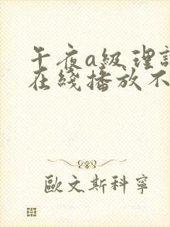 午夜a级理论片在线播放不卡