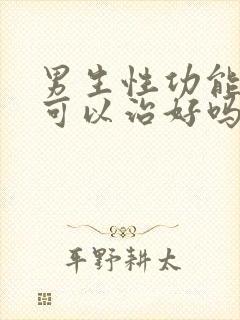 男生性功能不行可以治好吗