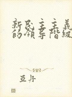 新民主主义革命的领导阶级