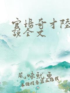 官场奇才陆羽小说全文