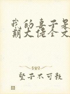 我的妻子是大乘期大佬全文阅读