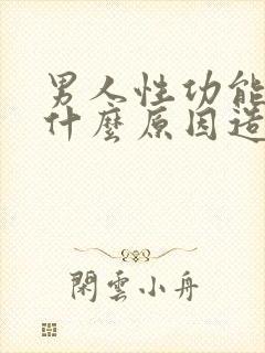 男人性功能不行什么原因造成