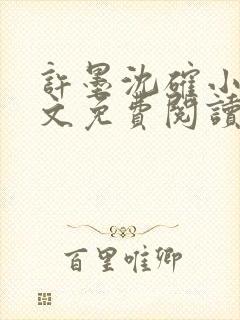 许墨沈确小说全文免费阅读