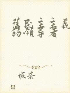 旧民主主义革命的领导者