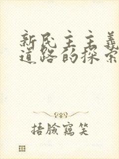 新民主主义革命道路的探索