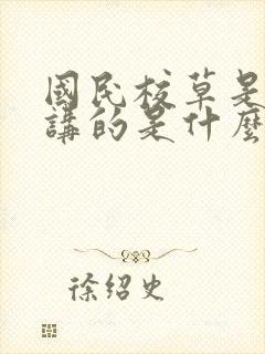 国民校草是女生讲的是什么