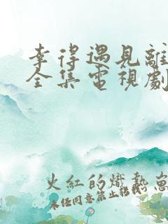 幸得遇见离婚时全集电视剧免费