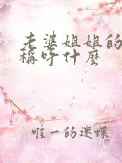 老婆姐姐的老公称呼什么