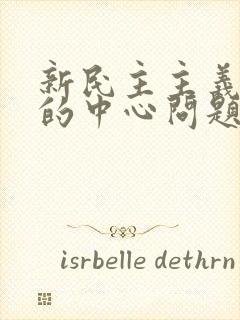 新民主主义革命的中心问题是: