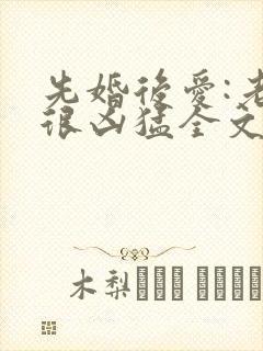 先婚后爱:老公很凶猛全文阅读免费