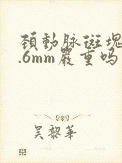 颈动脉斑块厚1.6mm严重吗