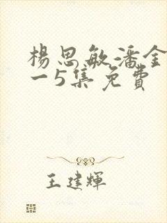 杨思敏潘金莲1一5集免费