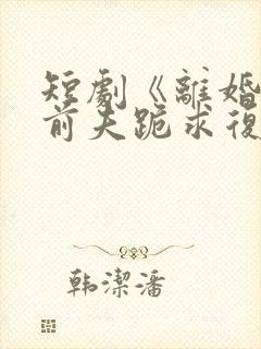 短剧《离婚当天前夫跪求复婚》