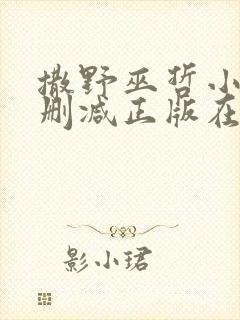 撒野巫哲小说无删减正版在线阅读