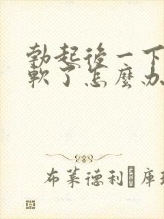 勃起后一下子就软了怎么办