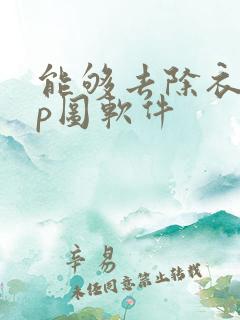 能够去除衣服的p图软件