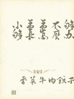 小弟弟不够硬不够长怎么办