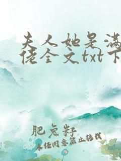 夫人她是满级大佬全文txt下载