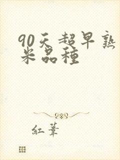 90天超早熟玉米品种