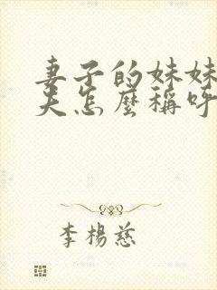 妻子的妹妹的丈夫怎么称呼