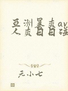 亚洲暴爽av人人爽日日碰