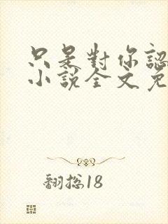 只是对你认了真小说全文免费阅读