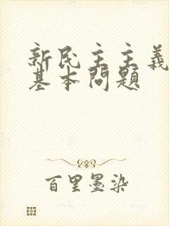 新民主主义革命基本问题