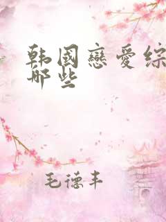 韩国恋爱综艺有哪些