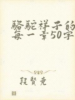 骆驼祥子的概括每一章50字