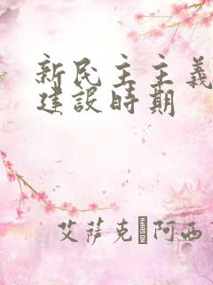 新民主主义革命建设时期