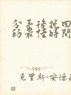 分手后挽回感情的最佳时间