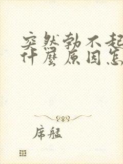 突然勃不起来是什么原因怎么治疗