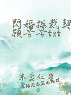 闪婚总裁契约妻顾兮兮txt