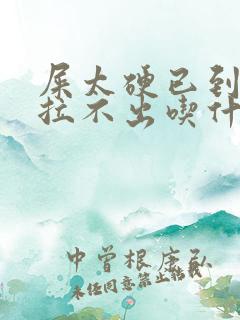 屎太硬已到肛门拉不出吃什么药