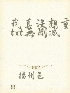 我真没想重生啊txt无删减