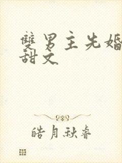 双男主先婚后爱甜文