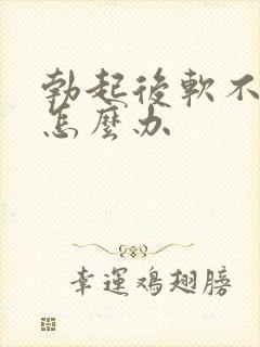 勃起后软不下来怎么办