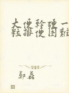 大便干硬一粒一粒排便困难怎么办