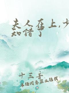 夫人在上,少帅知错了