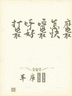 打呼噜怎么治疗最好最快最