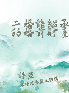 二婚能继承丈夫的婚前财产吗